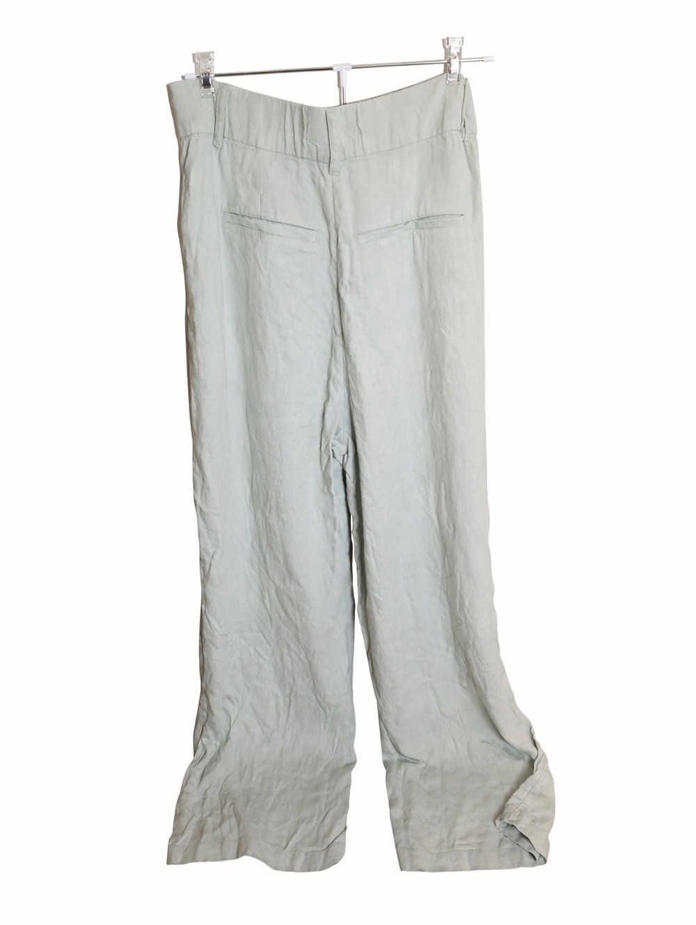 Abercrombie & Fitch Sloan Tailored Sage Wide Leg Linen Pants - Picture 3 of 8